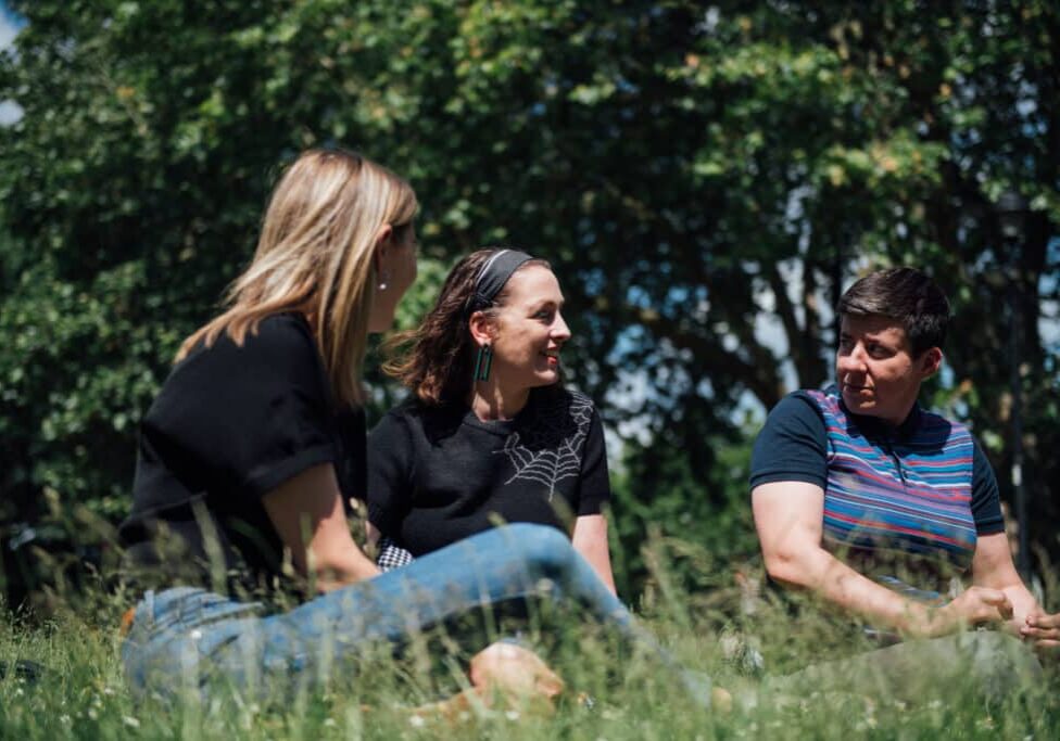 Sharon Kate and Becky on grass
